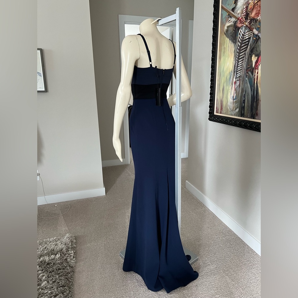 NWT BCBGMaxAzria “Arabella” Gown – Navy/Black – Size 0 - Picture 8 of 14